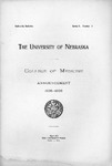 Bulletin of the University of Nebraska: Annual Catalog of the College of Medicine, 1905-1906