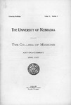 Bulletin of the University of Nebraska: Annual Catalog of the College of Medicine, 1906-1907