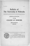 Bulletin of the University of Nebraska: Annual Catalog of the College of Medicine, 1912-1913