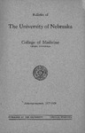 Bulletin of the University of Nebraska: Annual Catalog of the College of Medicine, 1927-1928 by University of Nebraska College of Medicine
