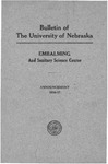 Bulletin of the University of Nebraska: Embalming and Sanitary Science Course, 1916-1917 by University of Nebraska College of Medicine
