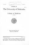 Bulletin of the University of Nebraska: Annual Catalog of the College of Medicine, 1936-1937 by University of Nebraska College of Medicine
