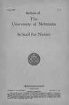 Bulletin of the School for Nurses, 1919-1920 by University of Nebraska College of Medicine