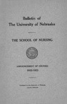 Bulletin of the School of Nursing, 1922-1923 by University of Nebraska College of Medicine