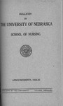 Bulletin of the School of Nursing, 1924-1925 by University of Nebraska College of Medicine
