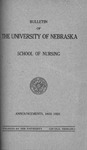 Bulletin of the School of Nursing, 1925-1926 by University of Nebraska College of Medicine