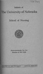 Bulletin of the School of Nursing, 1931-1932 by University of Nebraska College of Medicine