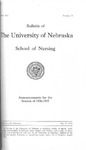 Bulletin of the School of Nursing, 1936-1937 by University of Nebraska College of Medicine