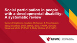 Social Participation in People with Developmental Disabilities: A Systematic Review