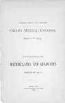 Twelfth Annual Announcement Session of 1892-1893 by Omaha Medical College