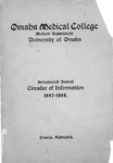 Seventeenth Annual Circular of Information 1897-1898 by Omaha Medical College