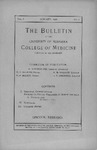 The Bulletin of the University of Nebraska College of Medicine, Volume 01, No. 1, 1906