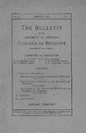 The Bulletin of the University of Nebraska College of Medicine, Volume 02, No. 1, 1907